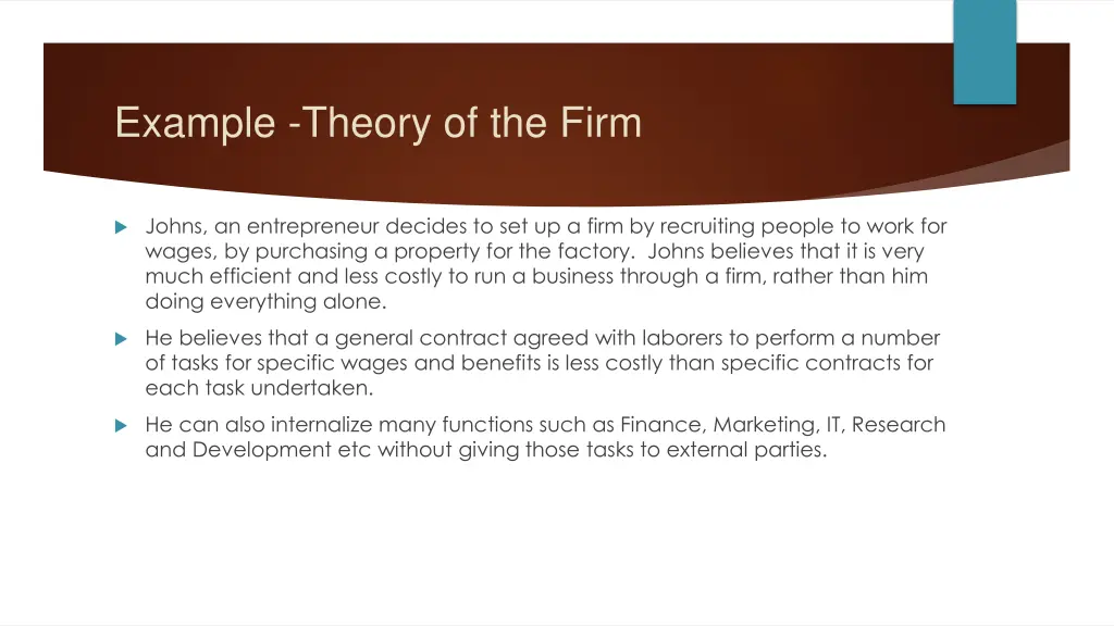 example theory of the firm