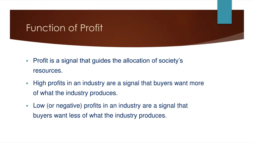 function of profit