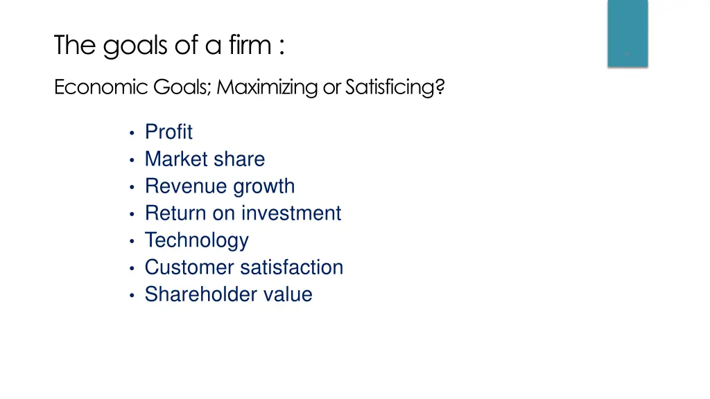 the goals of a firm