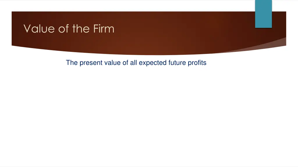 value of the firm
