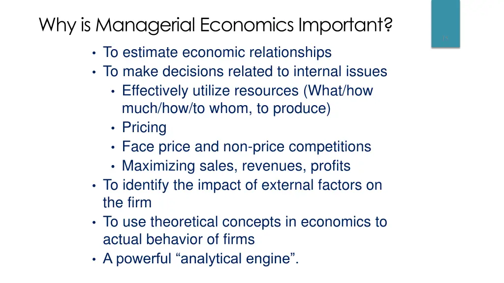 why is managerial economics important