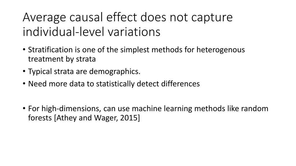 average causal effect does not capture individual