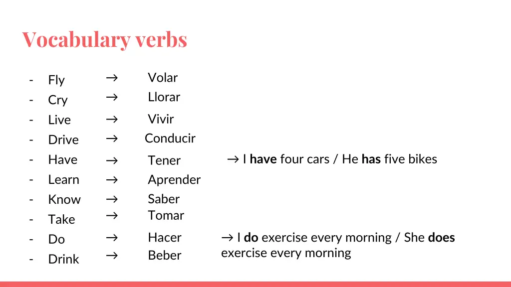 vocabulary verbs