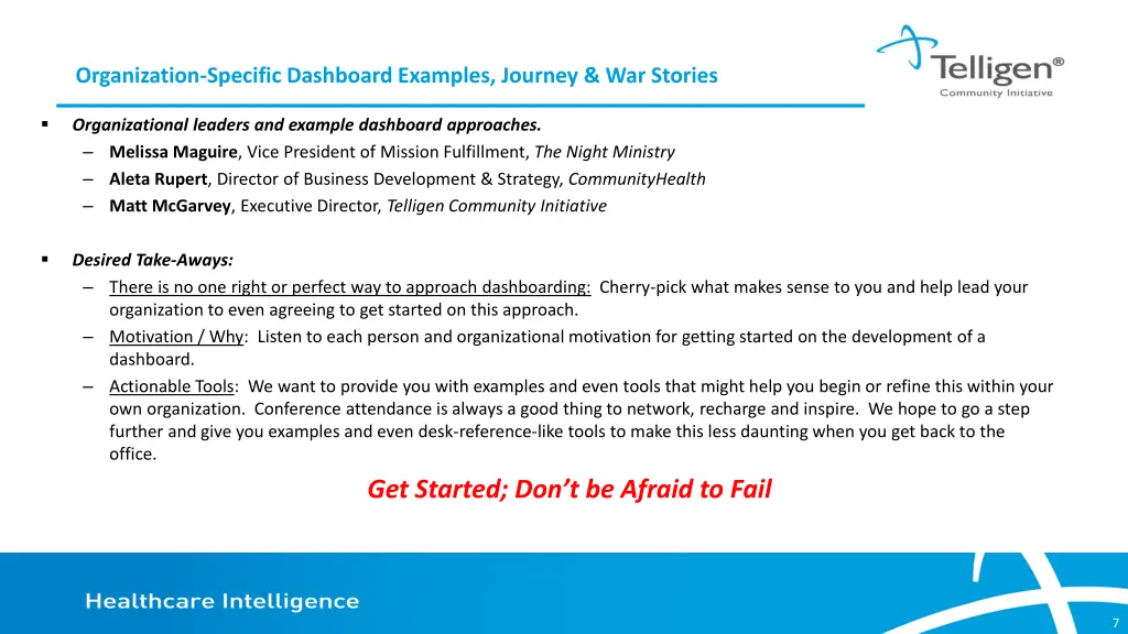 organization specific dashboard examples journey