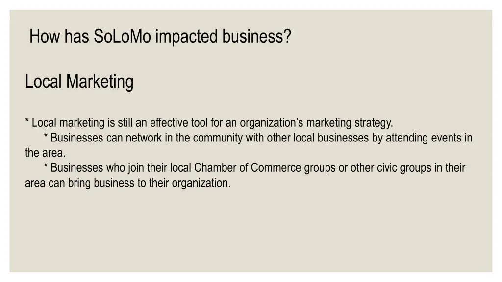 how has solomo impacted business 1