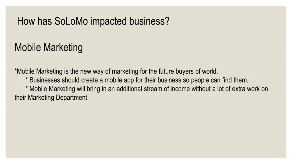how has solomo impacted business 2