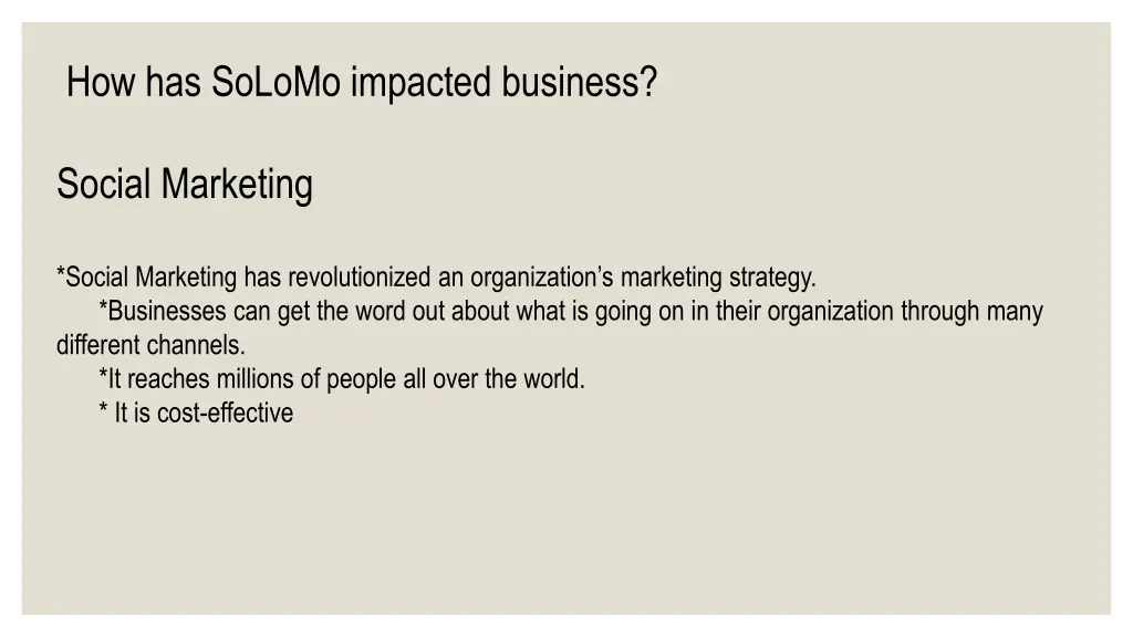 how has solomo impacted business