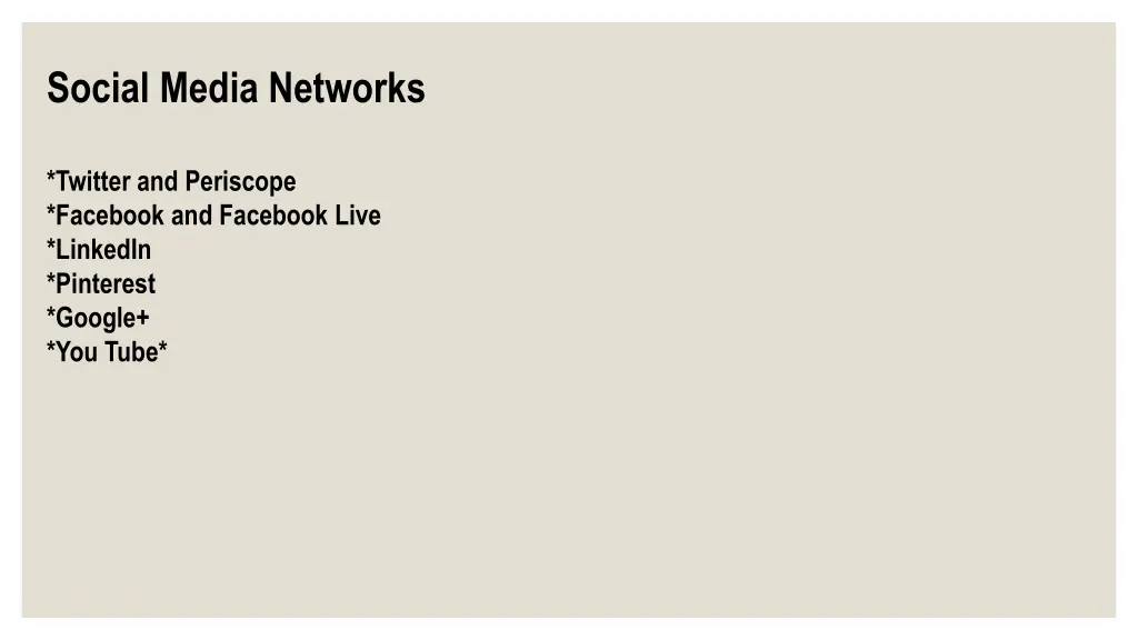 social media networks