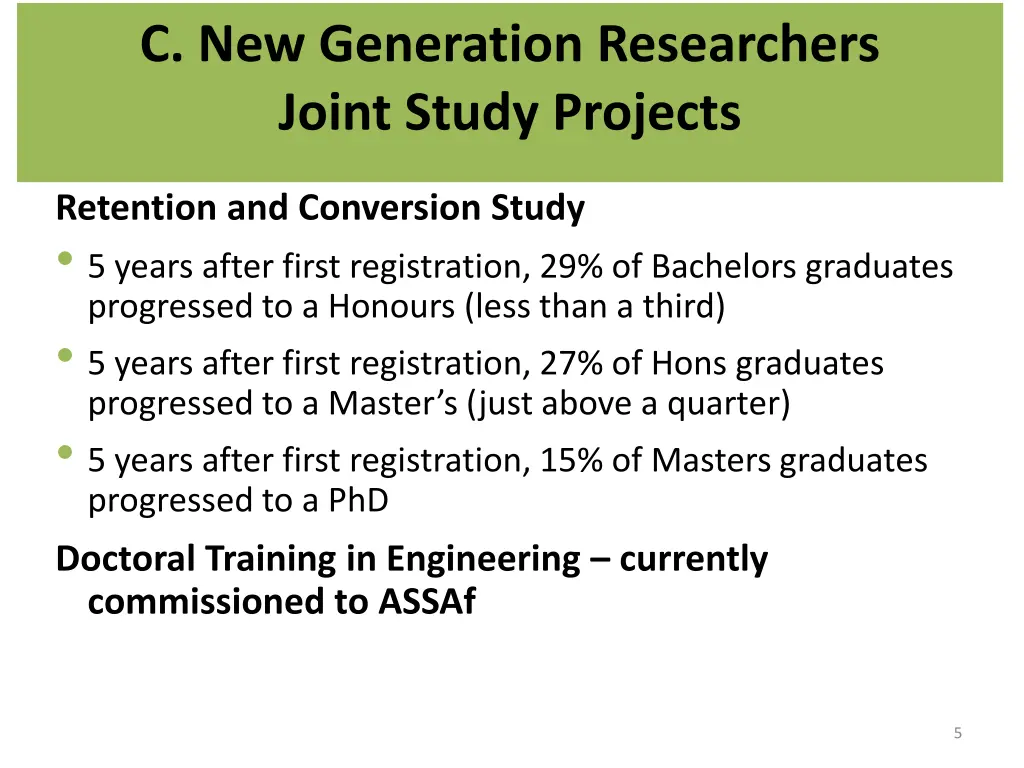 key results retention and conversion of students