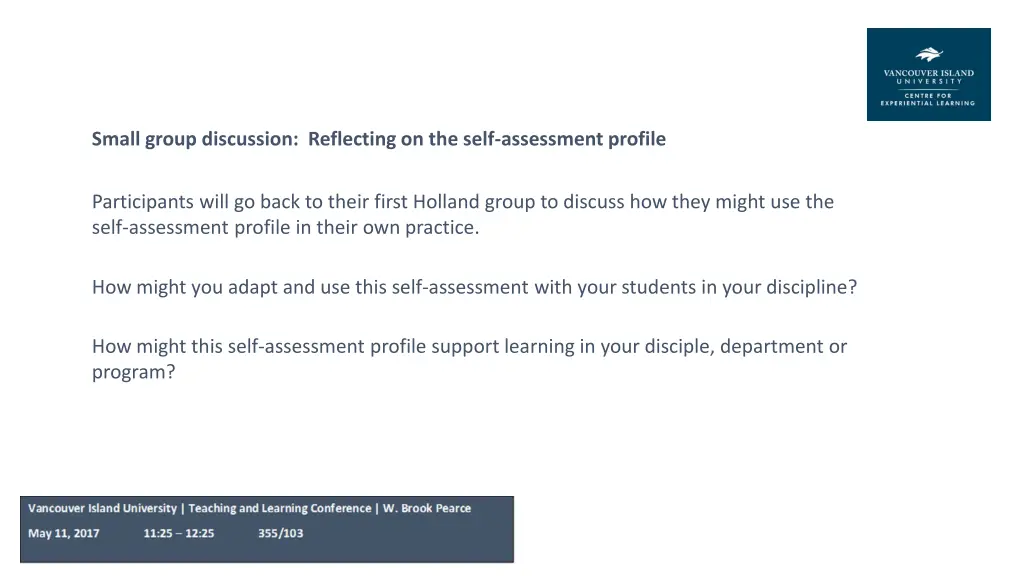 small group discussion reflecting on the self