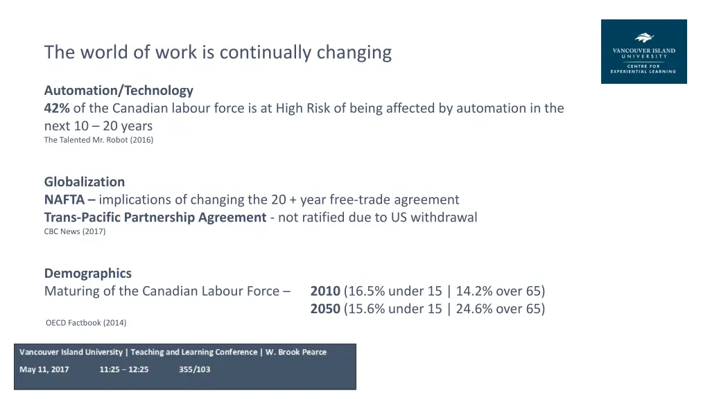 the world of work is continually changing