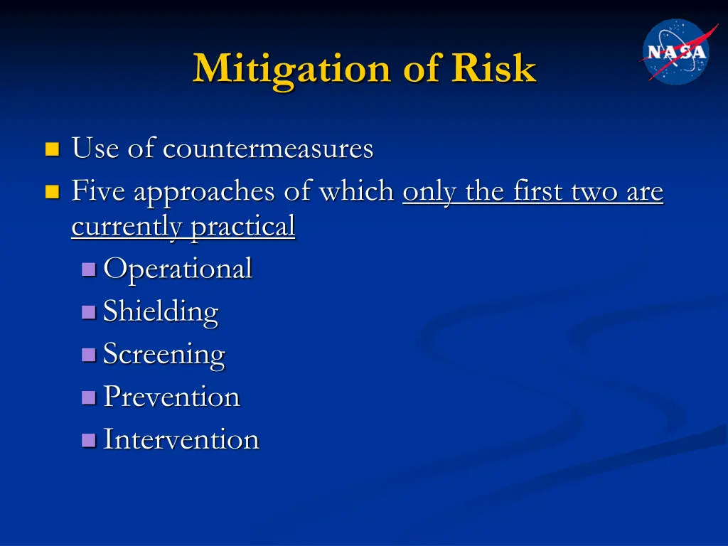 mitigation of risk