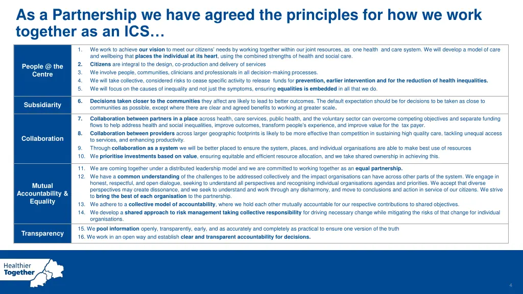 as a partnership we have agreed the principles