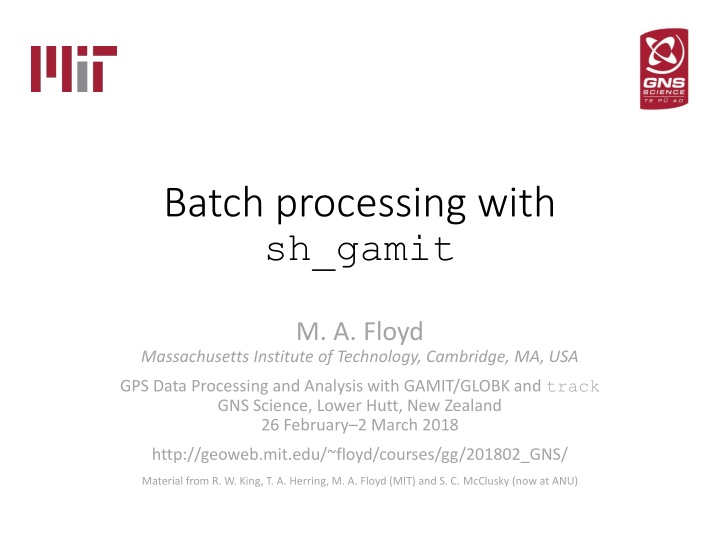batch processing with sh gamit