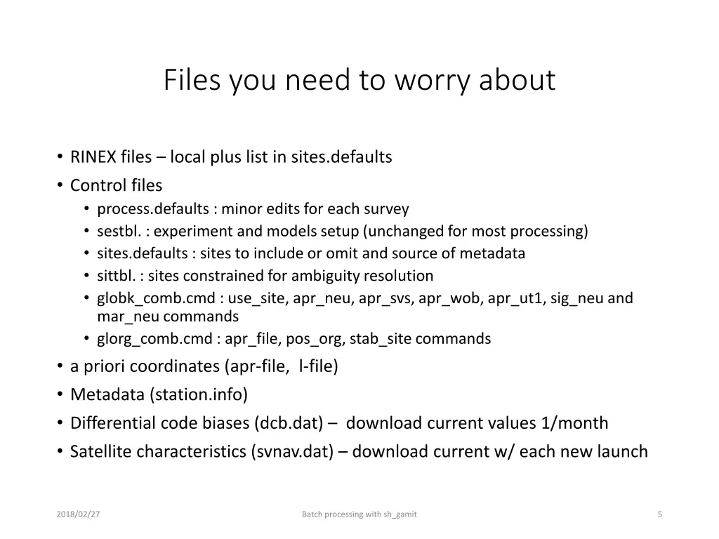 files you need to worry about