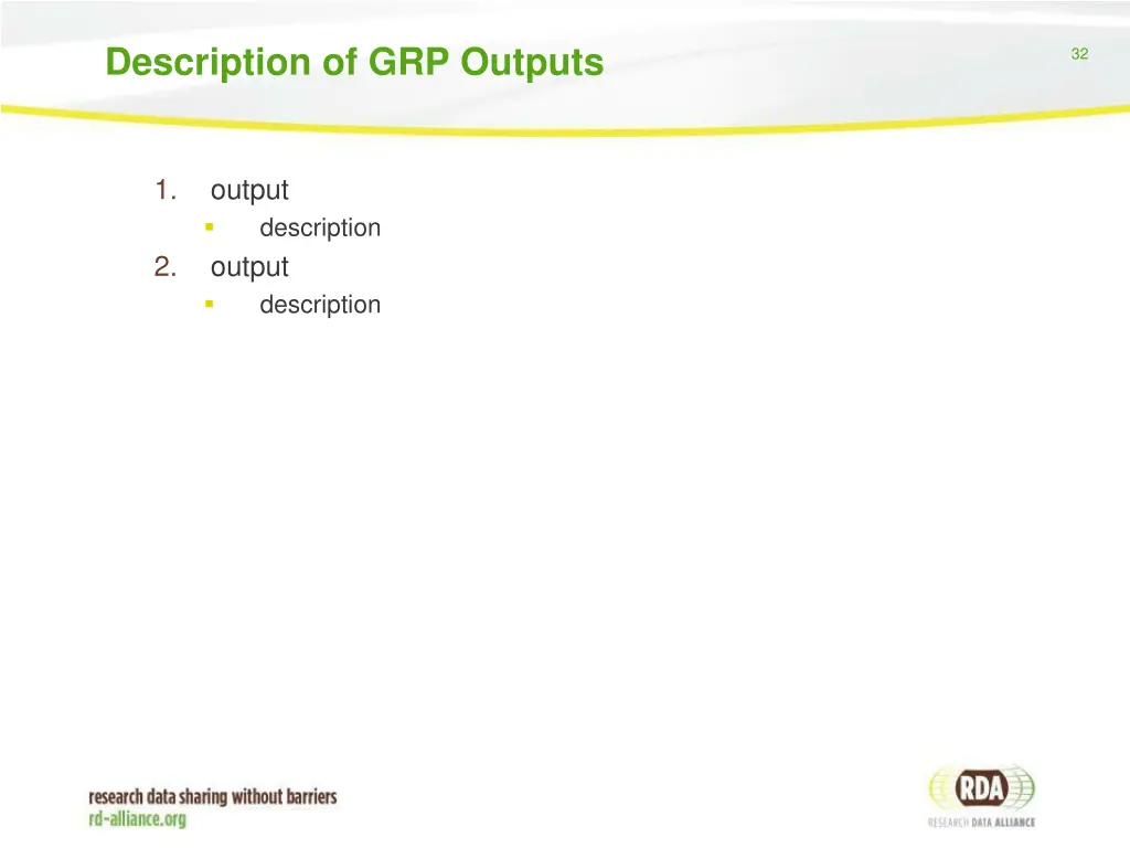 description of grp outputs