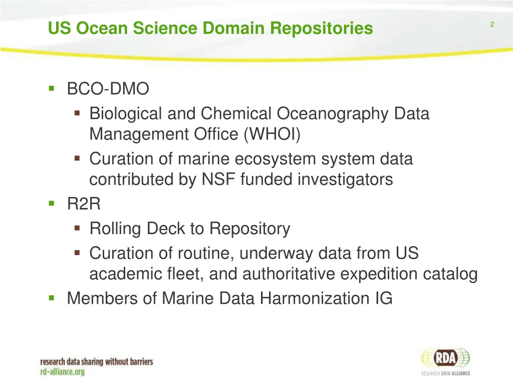 us ocean science domain repositories