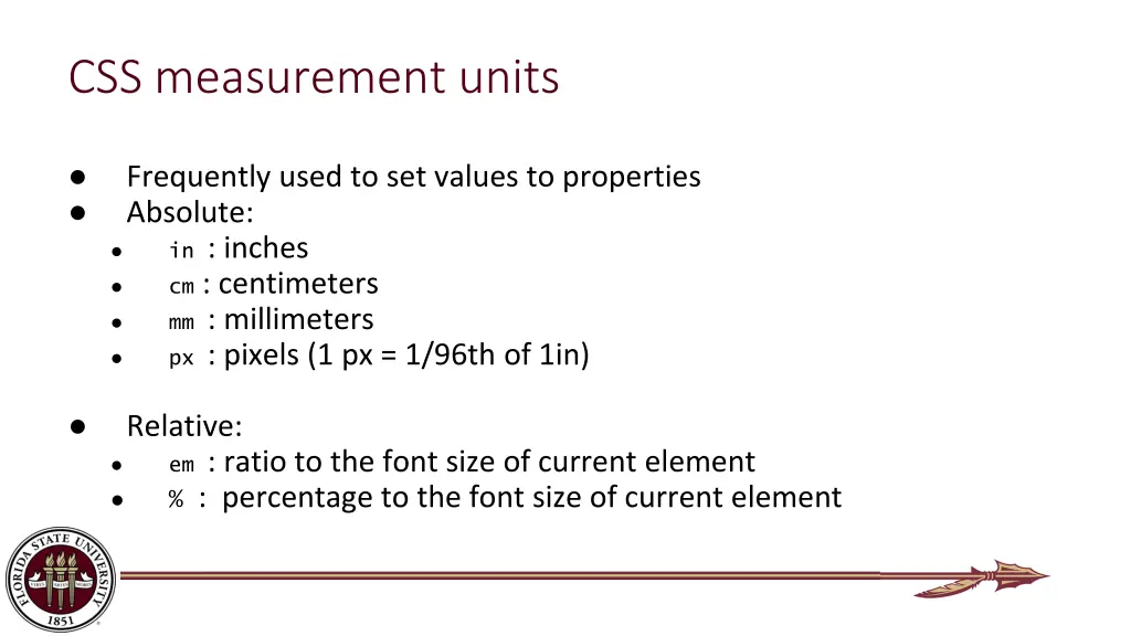 css measurement units