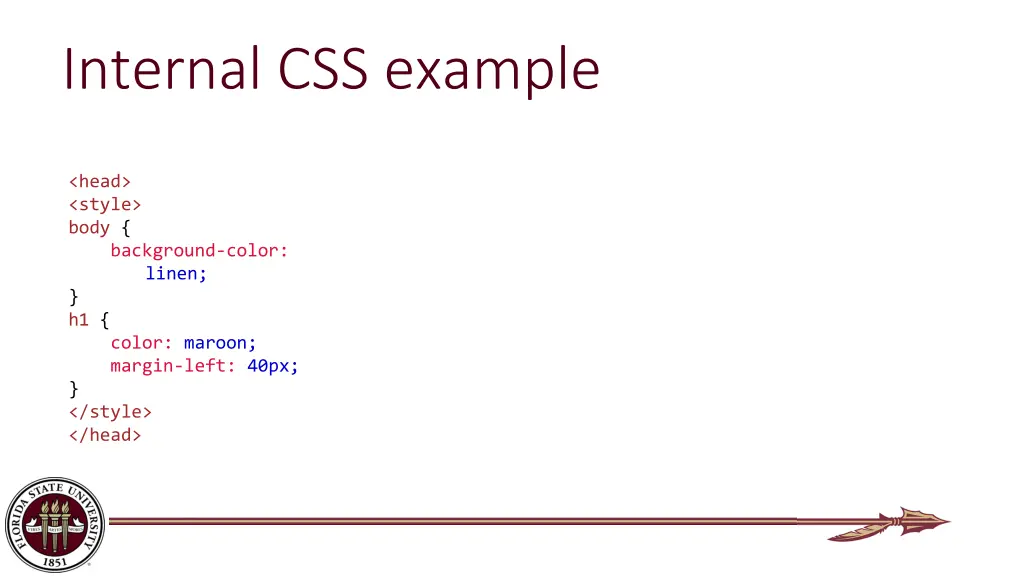 internal css example