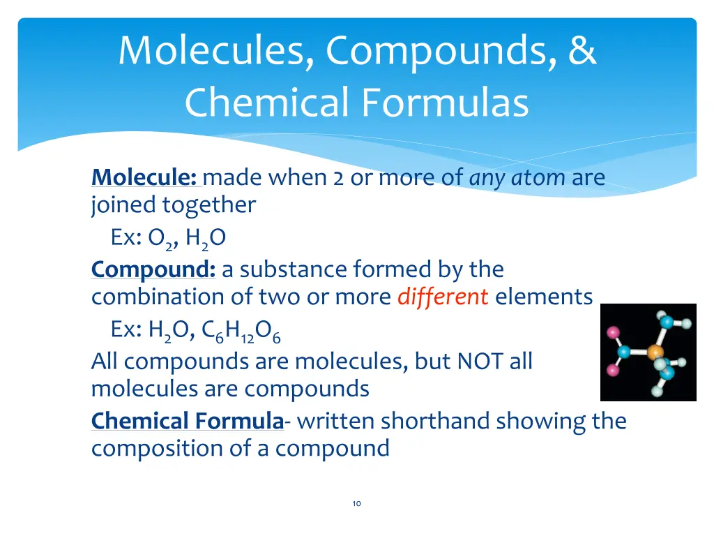 molecules compounds chemical formulas