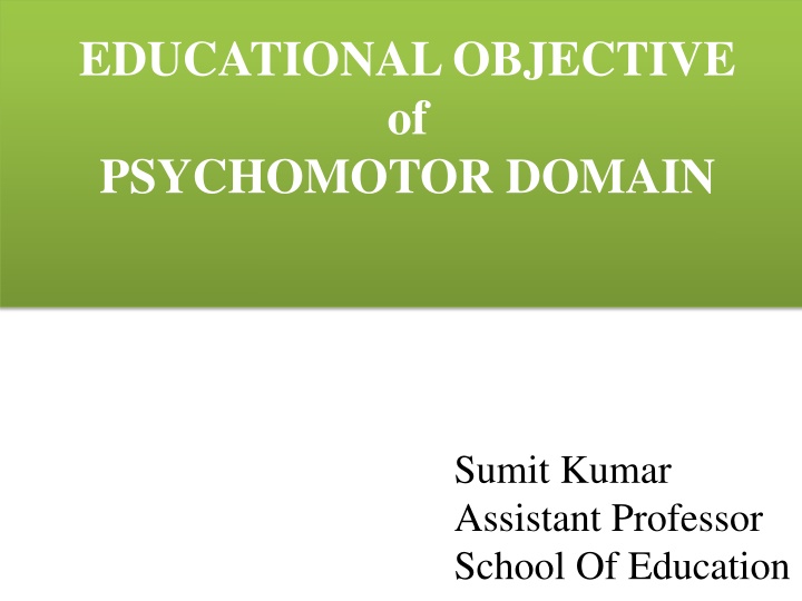 educational objective of psychomotor domain