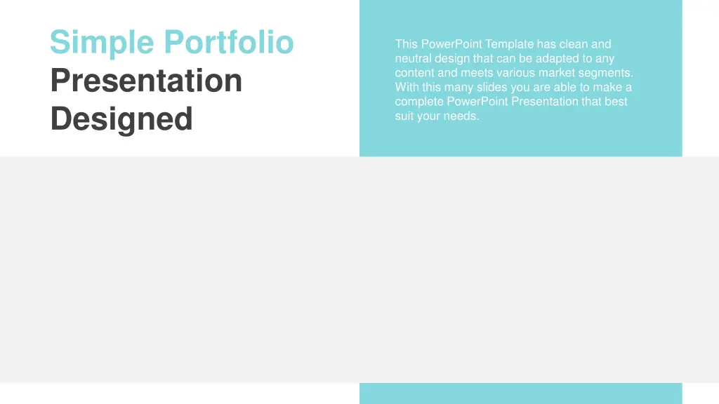 simple portfolio presentation designed