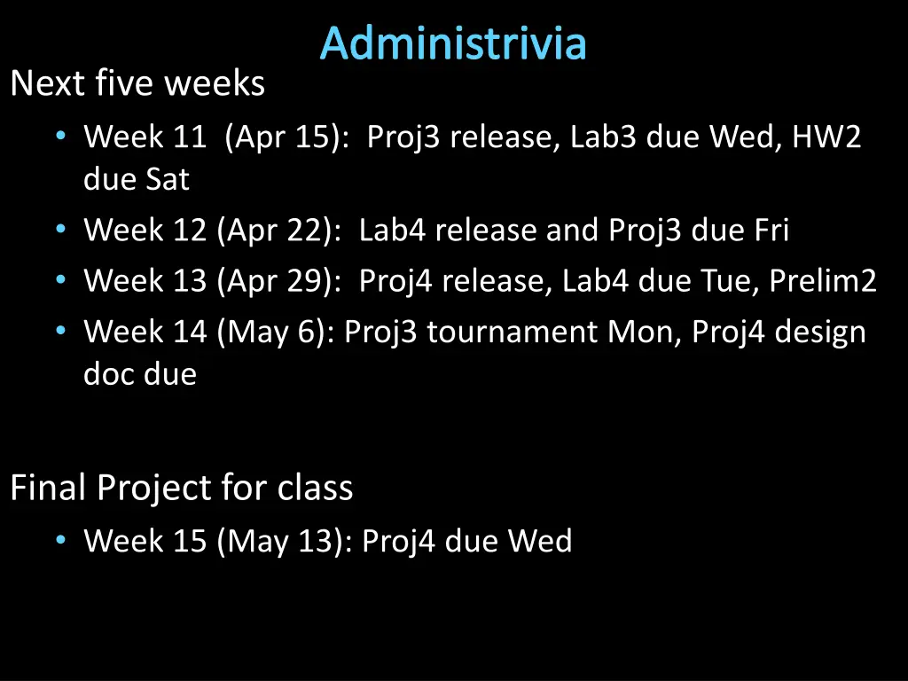administrivia 1