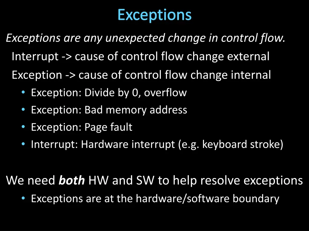 exceptions
