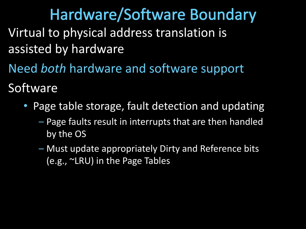 hardware software boundary virtual to physical