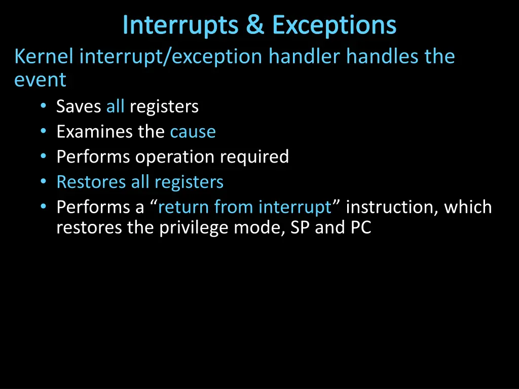 interrupts exceptions kernel interrupt exception