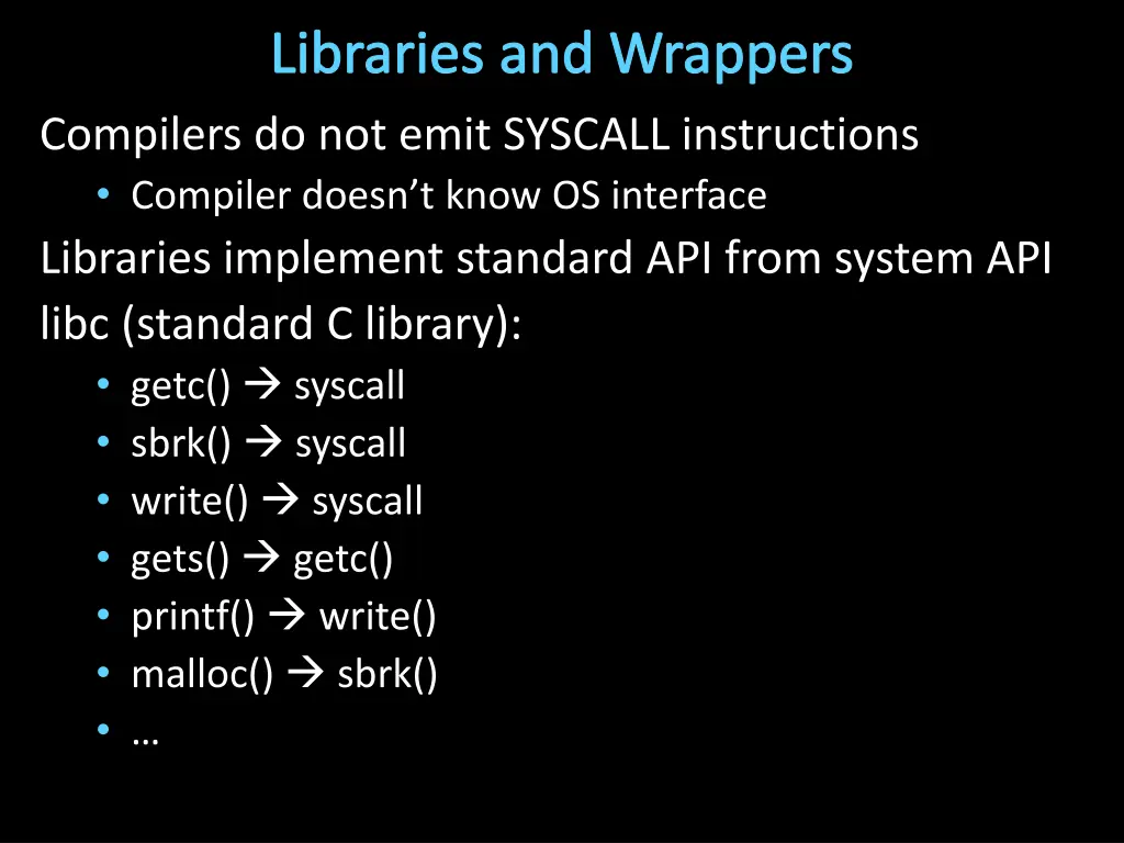 libraries and wrappers compilers do not emit