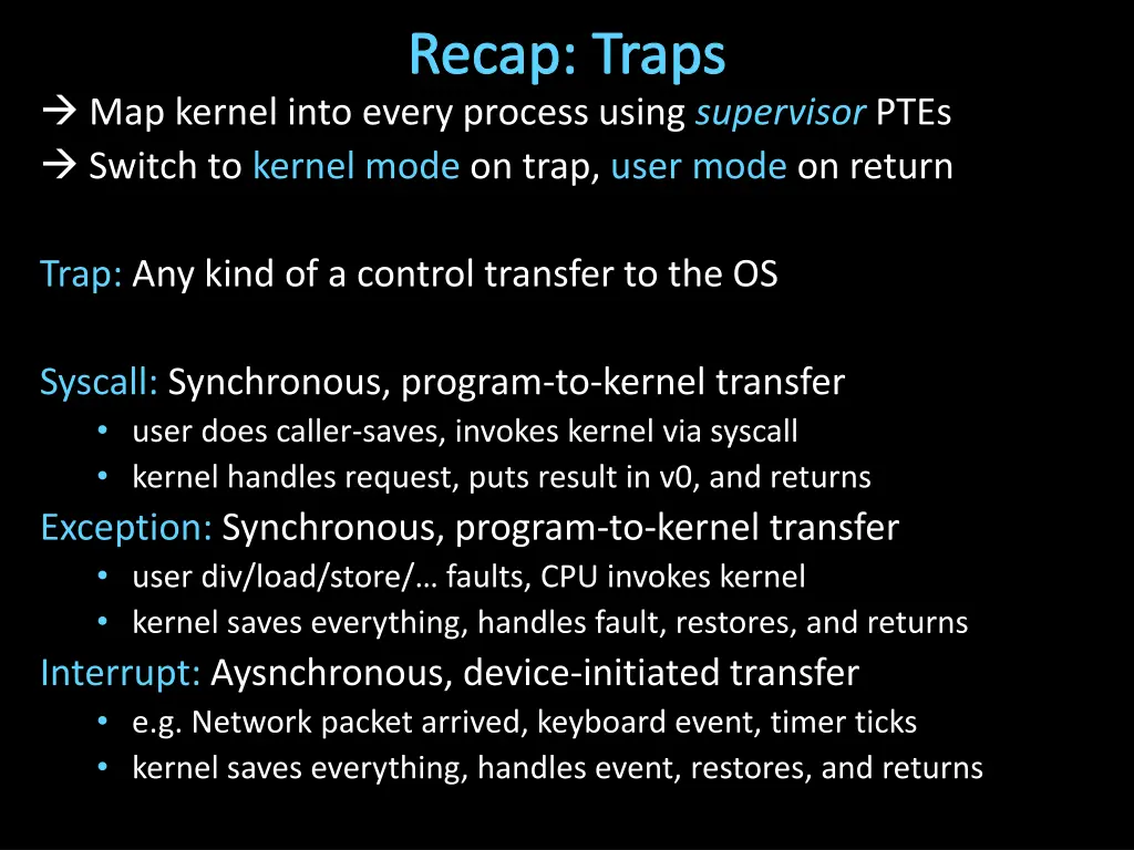 recap traps