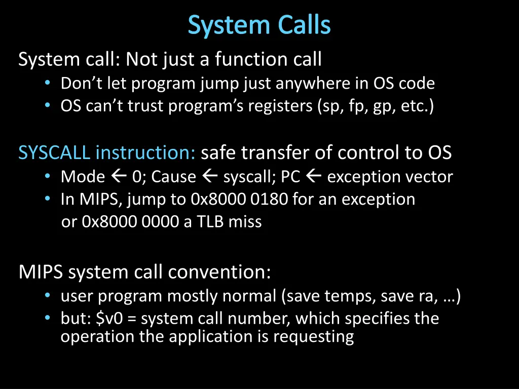 system calls