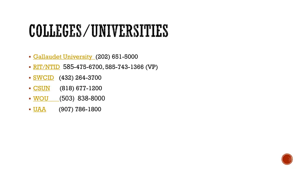 colleges universities