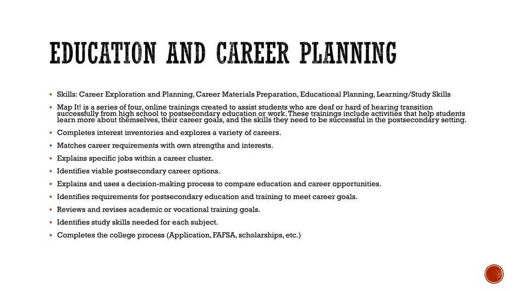 education and career planning