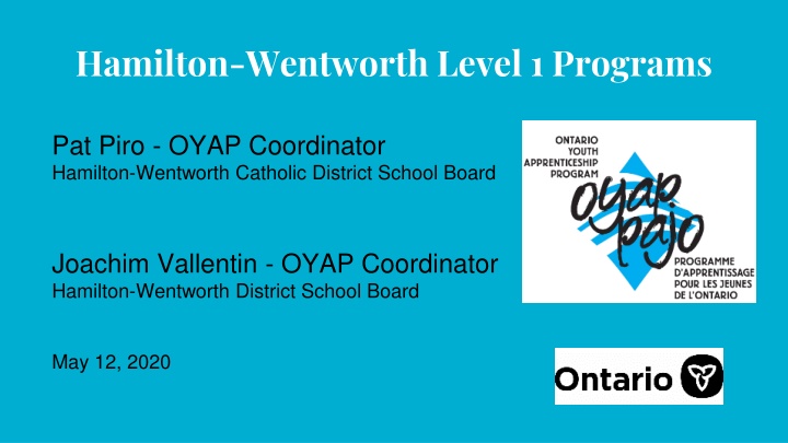 hamilton wentworth level 1 programs