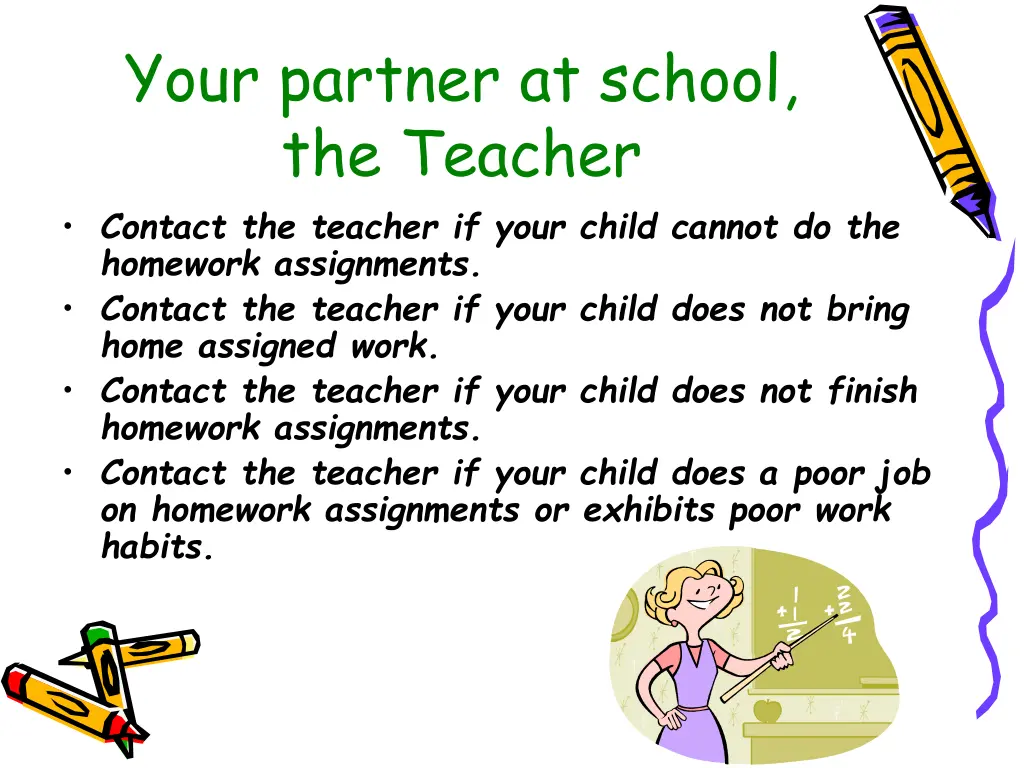 your partner at school the teacher contact