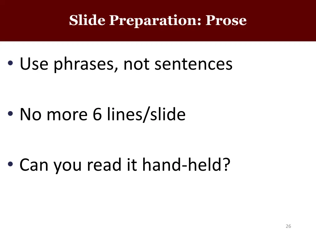 slide preparation prose