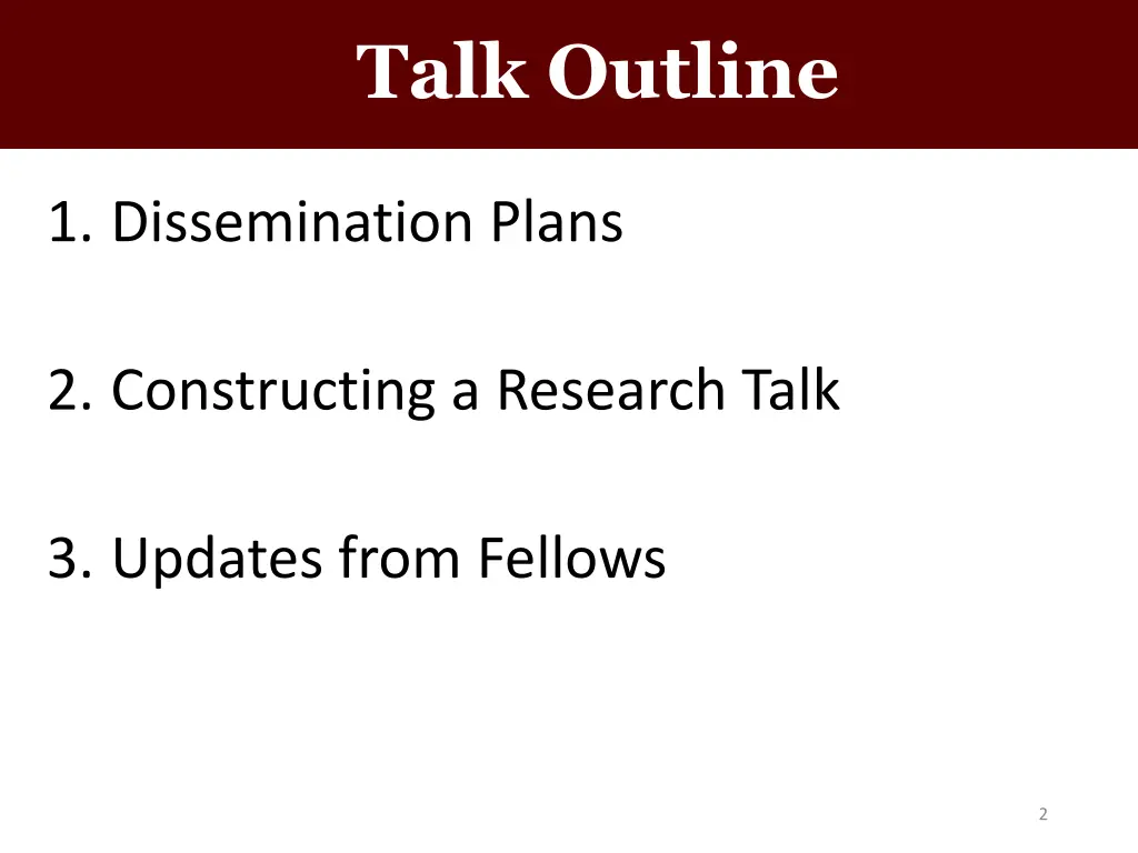 talk outline