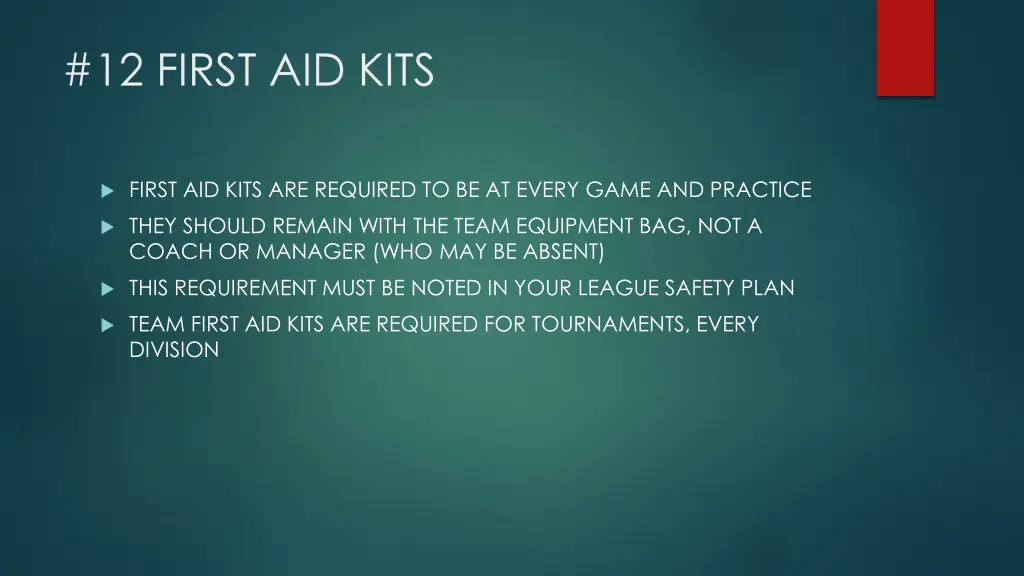 12 first aid kits