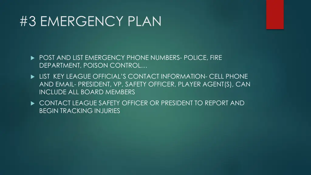 3 emergency plan