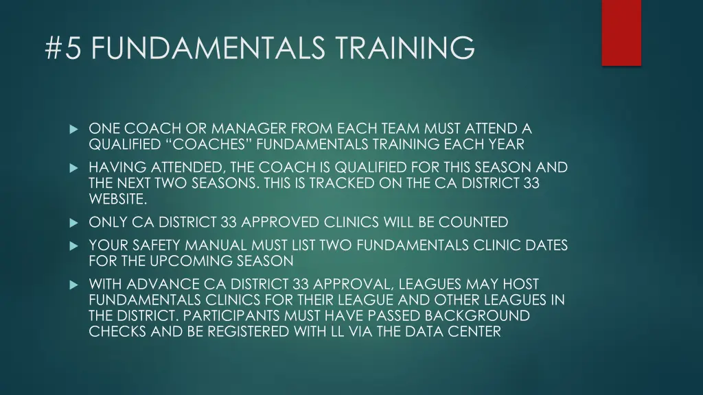 5 fundamentals training
