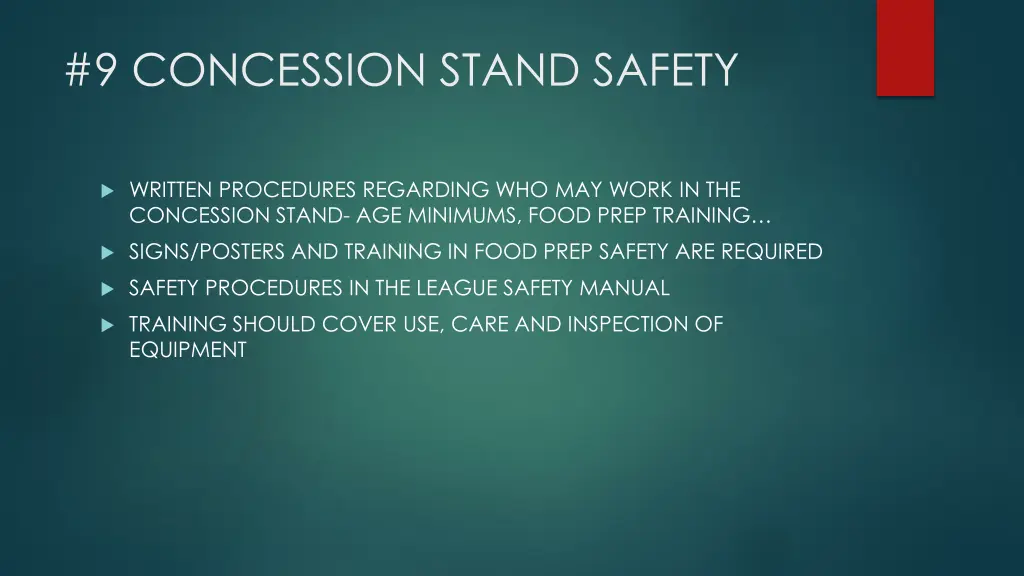 9 concession stand safety