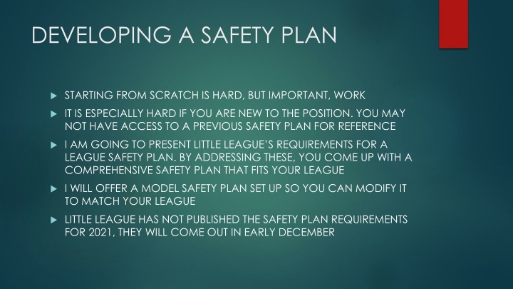 developing a safety plan