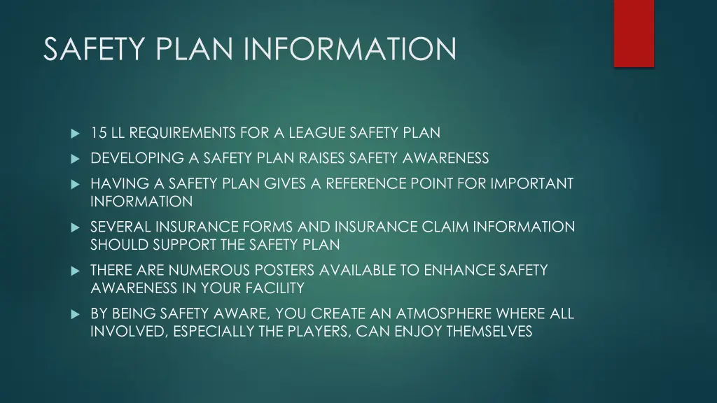 safety plan information
