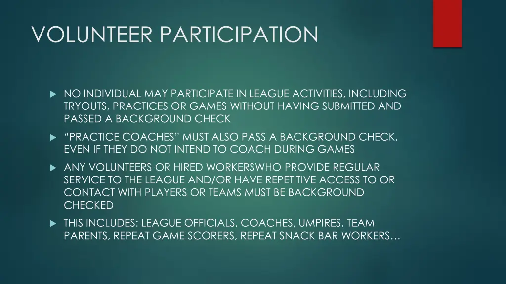 volunteer participation