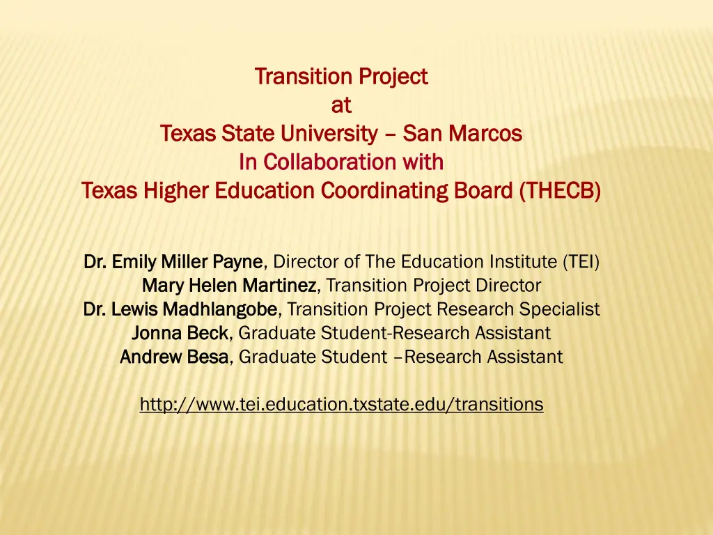 transition project transition project at at
