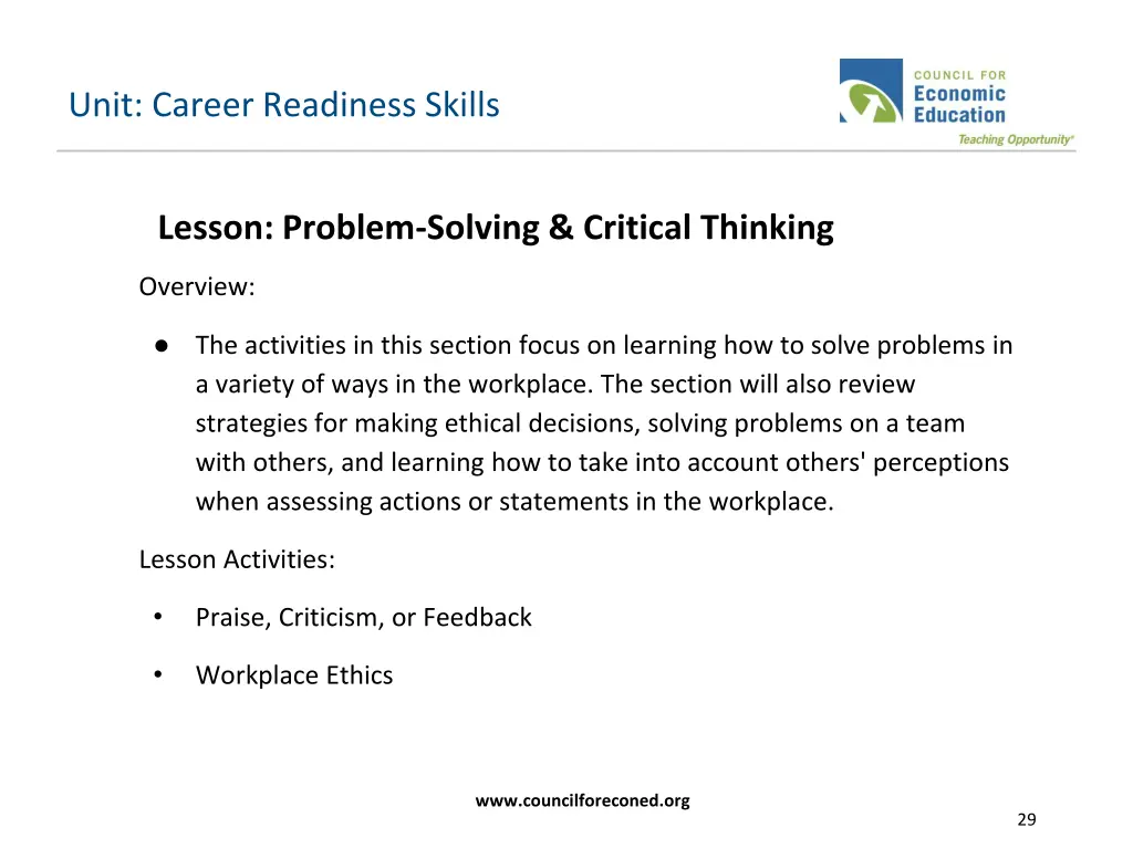 unit career readiness skills 17