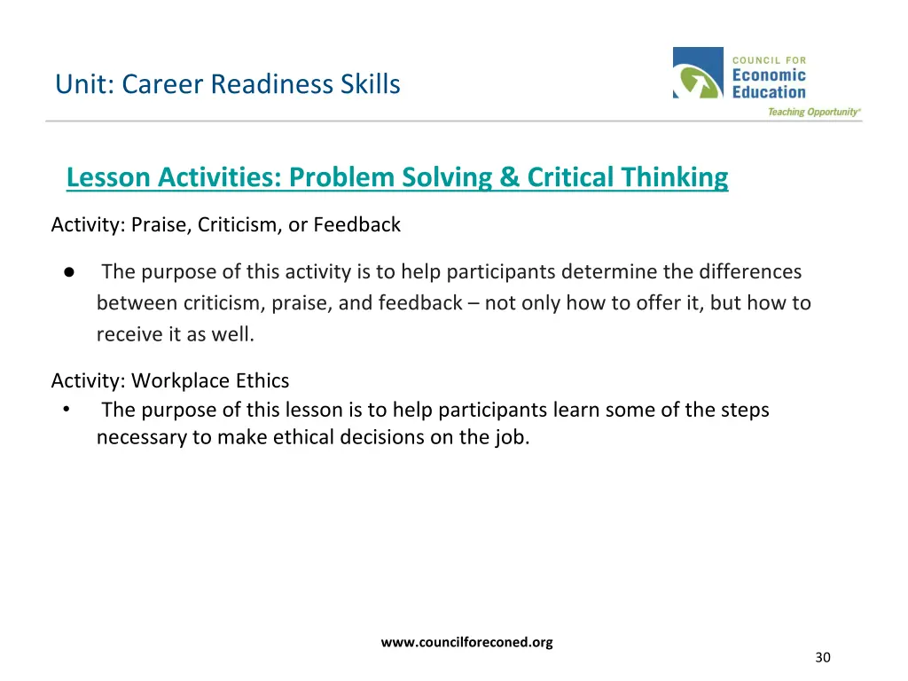 unit career readiness skills 18