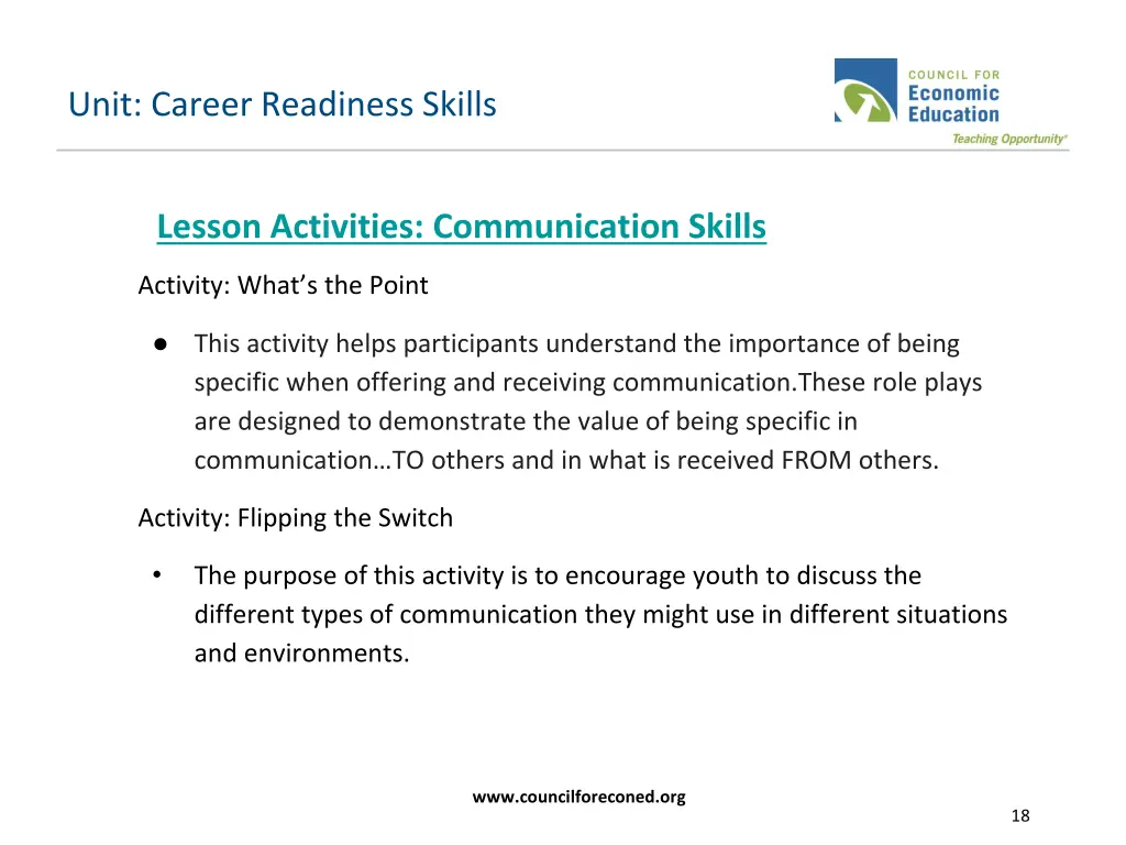 unit career readiness skills 6